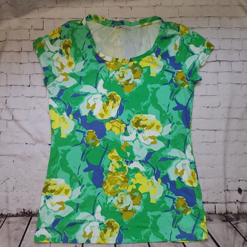 EUC Floral Tshirt with Cap Sleeves